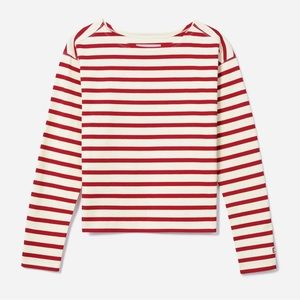 EVERLANE Modern Breton T-Shirt - Red, White - XS